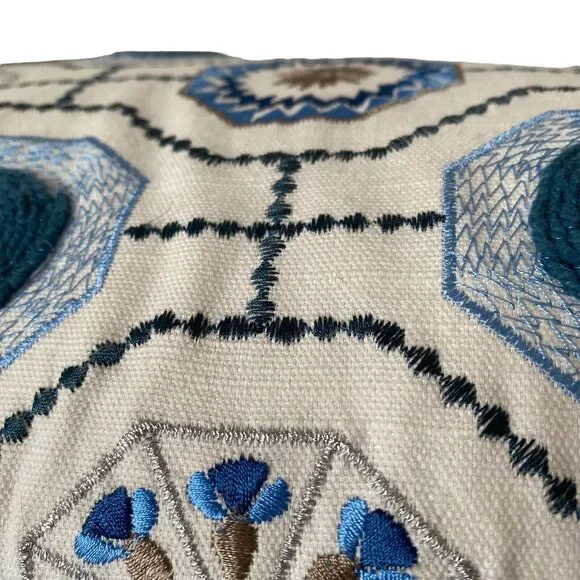 Celerie By Kemble Square Pillow Perigold Designer 20” Duck Feathers India Blue - Picture 8 of 10